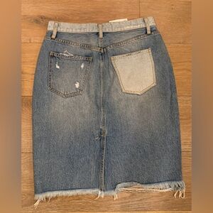CURRENT/ELLIOTT Branwen Destroy Distressed Denim Skirt, Size 29 NWT UNIQUE! ✨